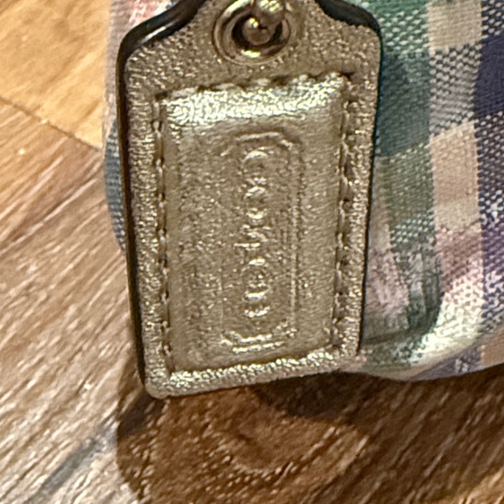 Coach Poppy Daisy Madras Tartan Pastel Plaid Wristlet (w/Strap & Hang Tag)(EUC) - Picture 8 of 12
